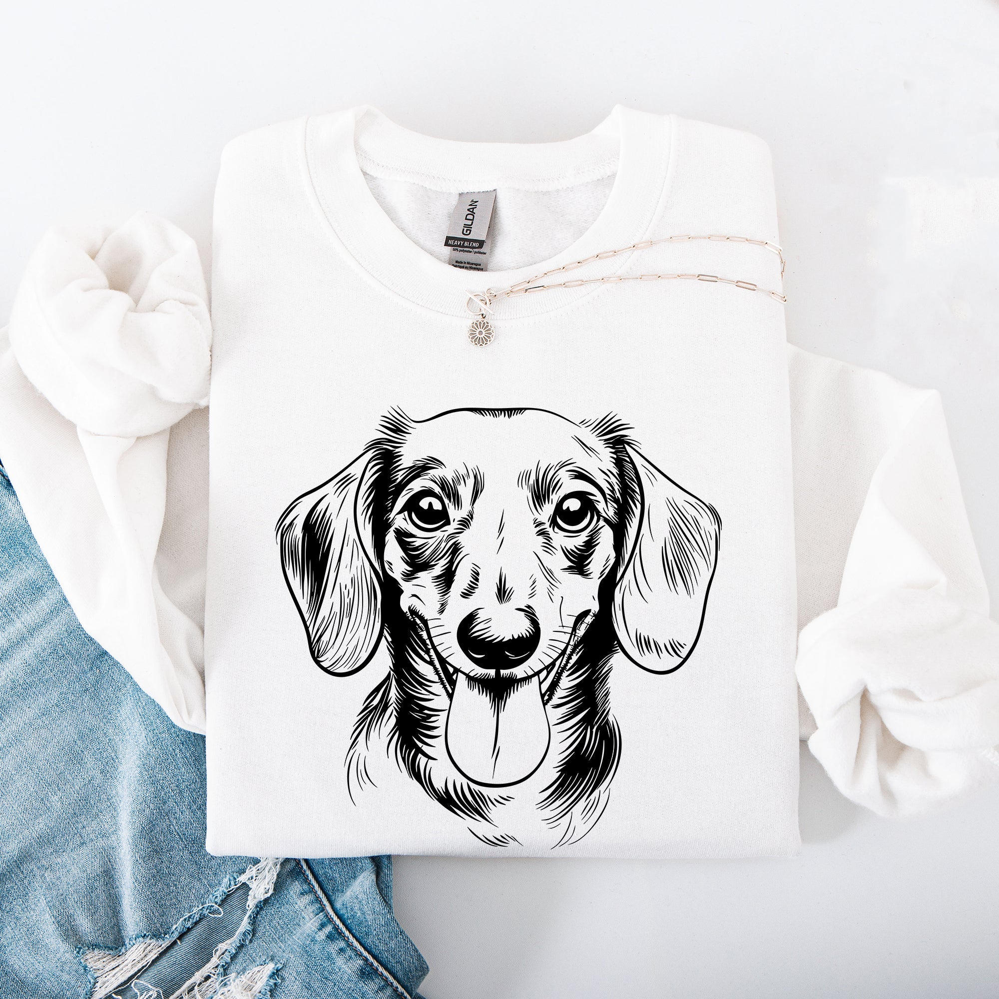 Dachshund Lover Dog Breed Portrait And Silhouette Artwork Collection Edition Sweatshirt