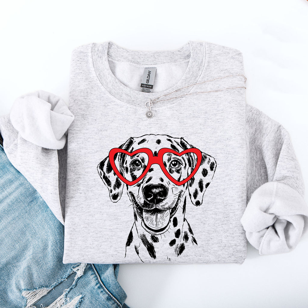Dalmatian Valentine Love For Dogs Graphic Illustration Cozy Pride Deluxe Sweatshirt