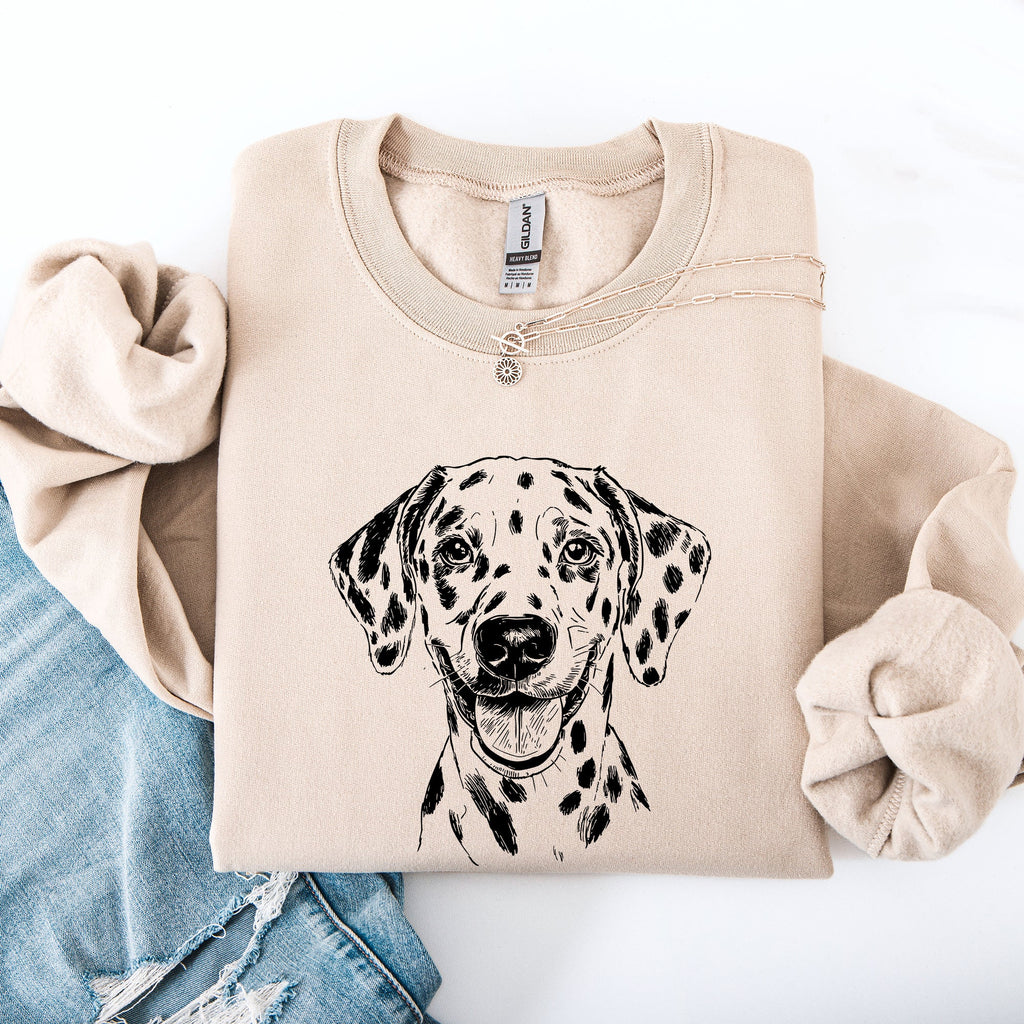 Dalmatian Lover Pet Owner Dog Breed Enthusiast Graphic Illustration Cozy Fleece Sweatshirt