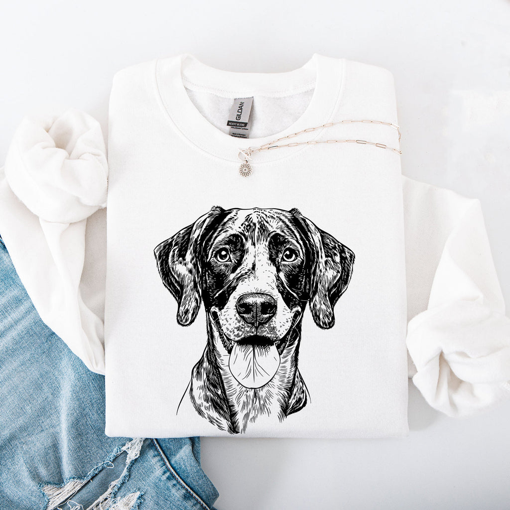 German Shorthaired Pointer Portrait Illustration Of A Loyal Dog In Action Graphic Sweatshirt