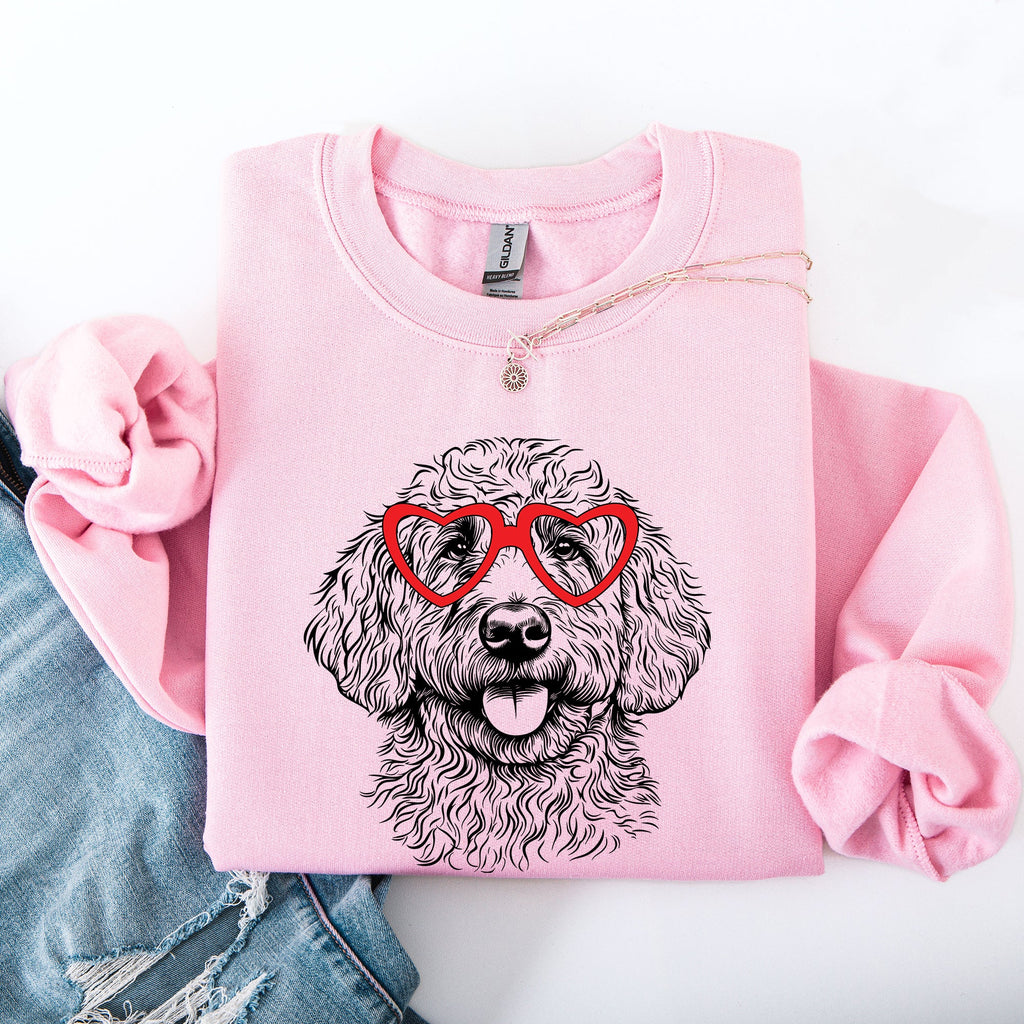 Goldendoodle Valentine For Dog Lovers Cozy Fleece Premium All Day Comfort Sweatshirt