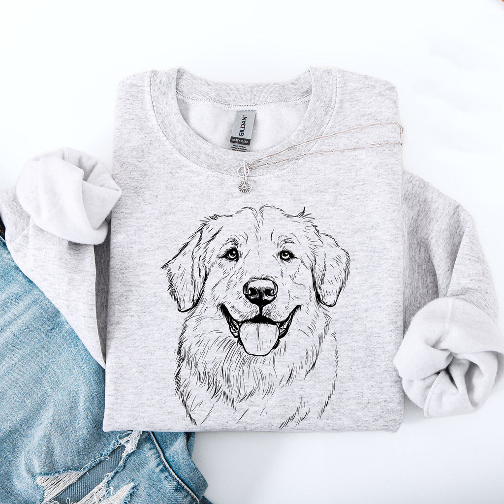 Great Pyrenees Breed Silhouette Graphic Illustration On Soft Cozy Fleece Sweatshirt