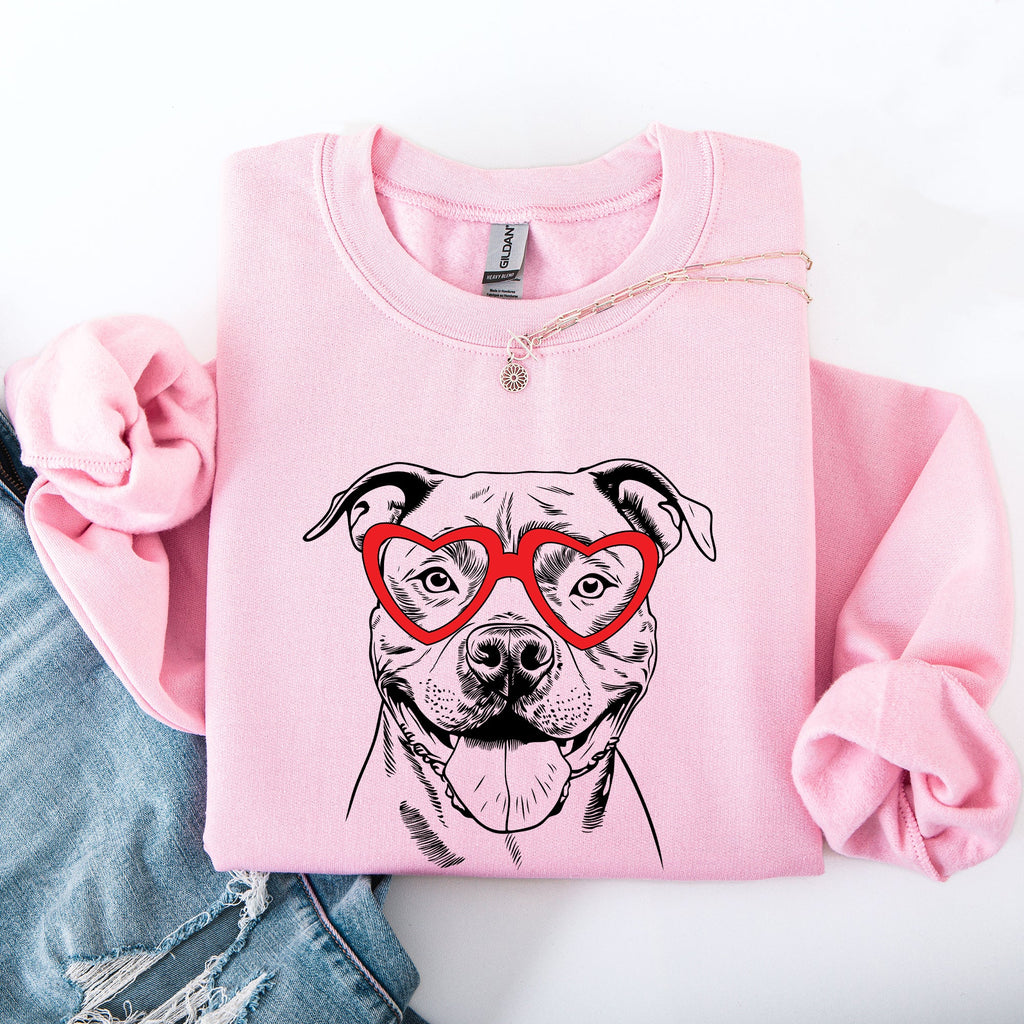 Pitbull Valentine's Bond Of Loyalty Pet Companion Tribute Heartbeat For Dog Breed Lovers Sweatshirt
