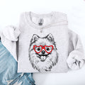 Pomeranian Love Heart Paw Prints Valentine's Edition Premium Cozy Fleece Sweatshirt