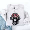 Portuguese Water Dog Valentine Heartbeat Paw Print Portrait for Dog Lovers Sweatshirt