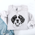 Saint Bernard Dog Breed Lover Portrait Graphic Art Illustration Vintage Heritage Sweatshirt
