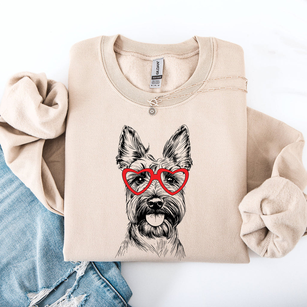 Scottish Terrier Valentine's Day Love Paws Illustration For Dog Lovers Sweatshirt