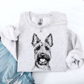 Scottish Terrier Portrait Silhouette With Wagging Tail Paw Print Design Sweatshirt