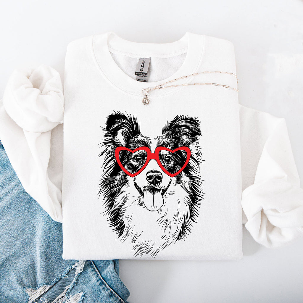 Sheltie Shetland Sheepdog Valentine's Love For Dog Breed Lovers Sweatshirt