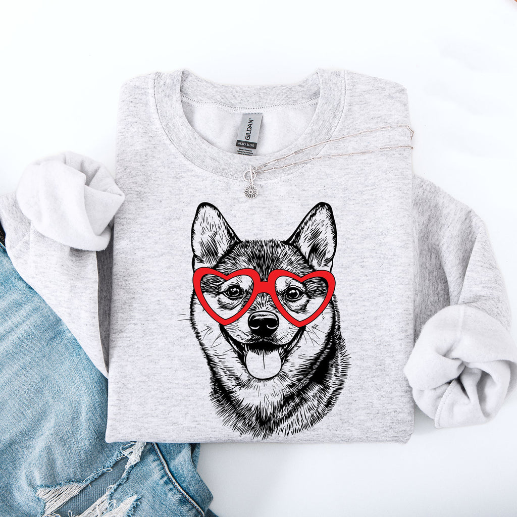 Shiba Inu Valentine Breed Lover Illustration Premium Cozy Edition Graphic Sweatshirt