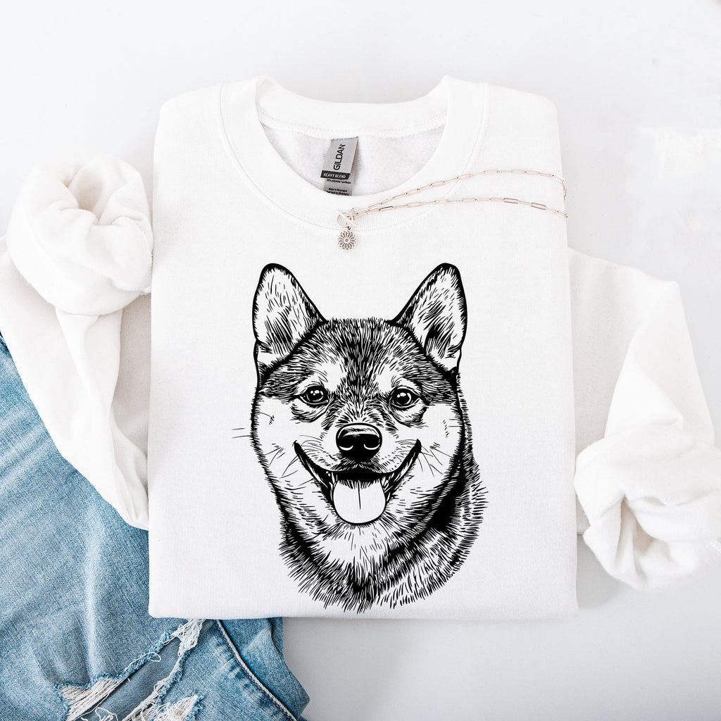 Shiba Inu Pet Lover Graphic Dog Breed Illustration For Dog Enthusiasts Sweatshirt