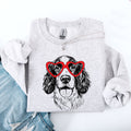 Springer Spaniel Valentine's Lovers Heart Dog Breed Premium Graphic Cozy Sweatshirt