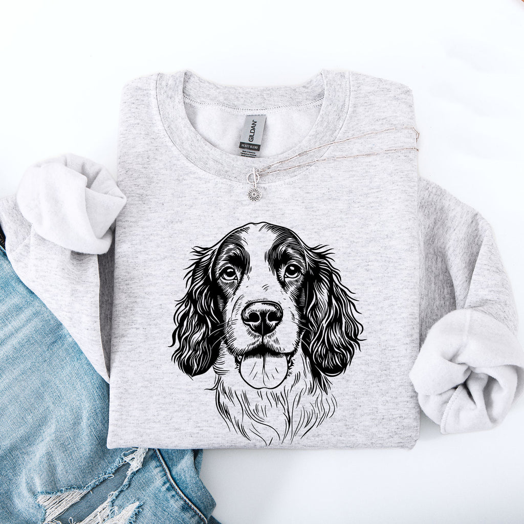 Springer Spaniel Lover Collection Pet Dog Breed Enthusiast Edition Cozy Cotton Blend Sweatshirt