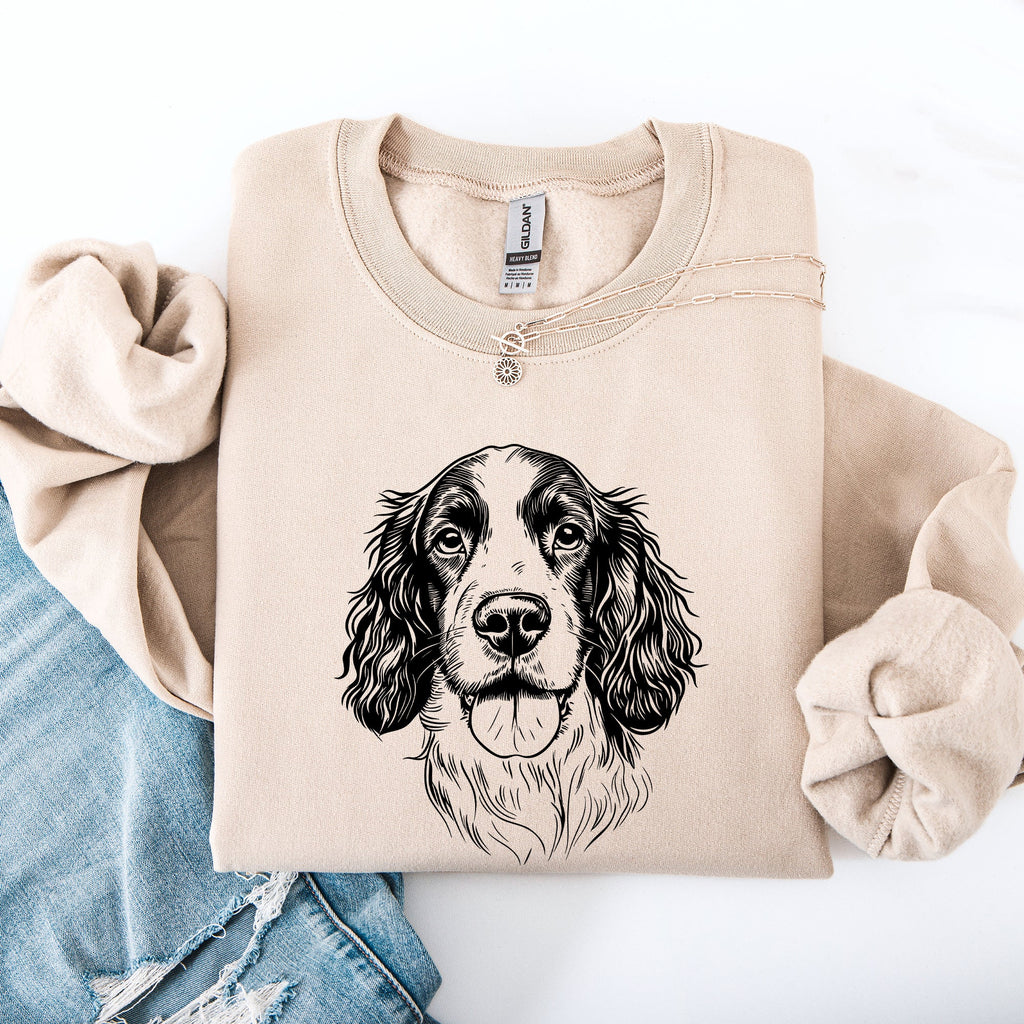 Springer Spaniel Lover Collection Pet Dog Breed Enthusiast Edition Cozy Cotton Blend Sweatshirt