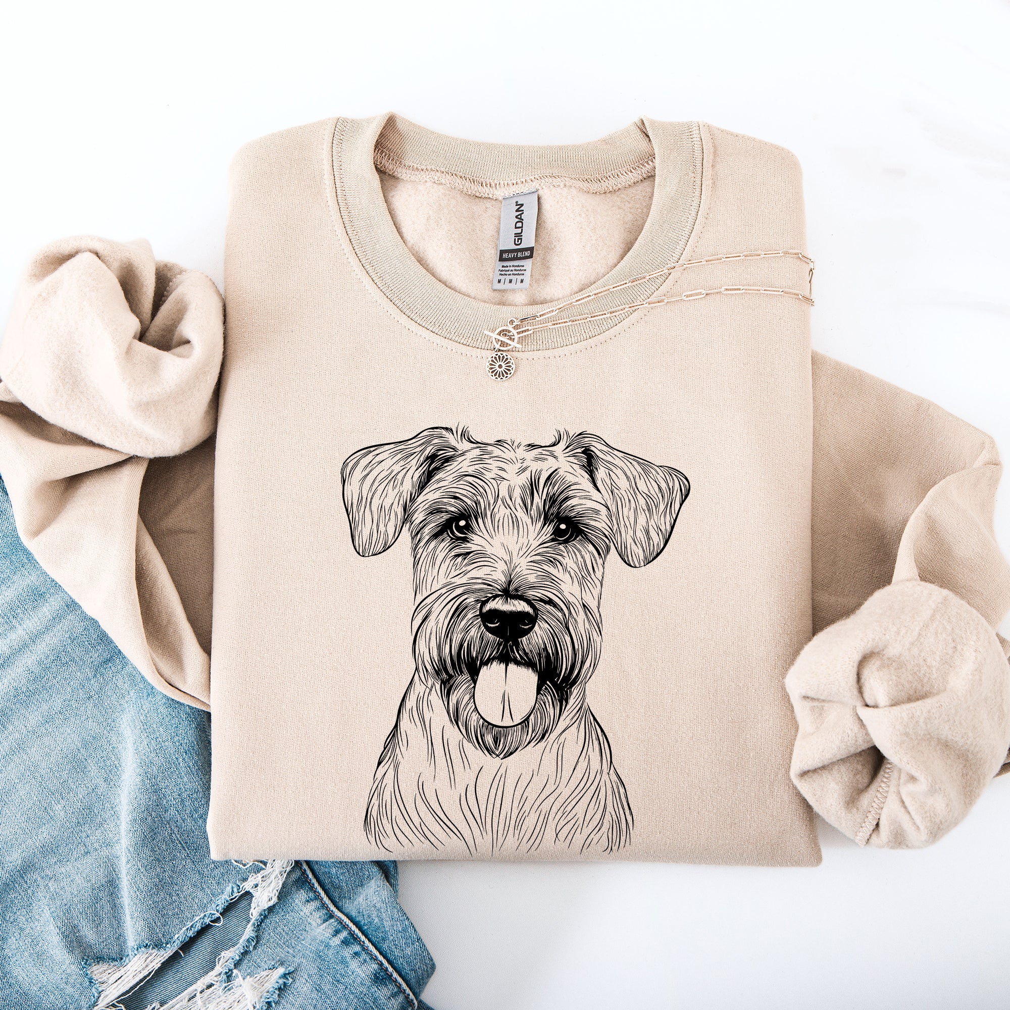 Wheaten Terrier Dog Breed Lover Portrait And Silhouette Artwork For Pet Parents And Dog Fans Sweatshirt