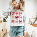 Retro Bows, Ribbons, Coquette, Valentine's Day, Love Festive Cozy Print Collection Sweatshirt