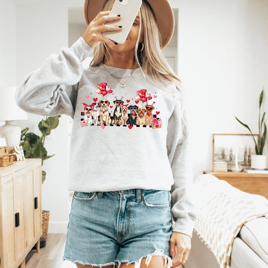 Valentine's Dogs Animal Lover Dog Breeds Valentine's Day Love For Dog Lovers Everywhere Sweatshirt