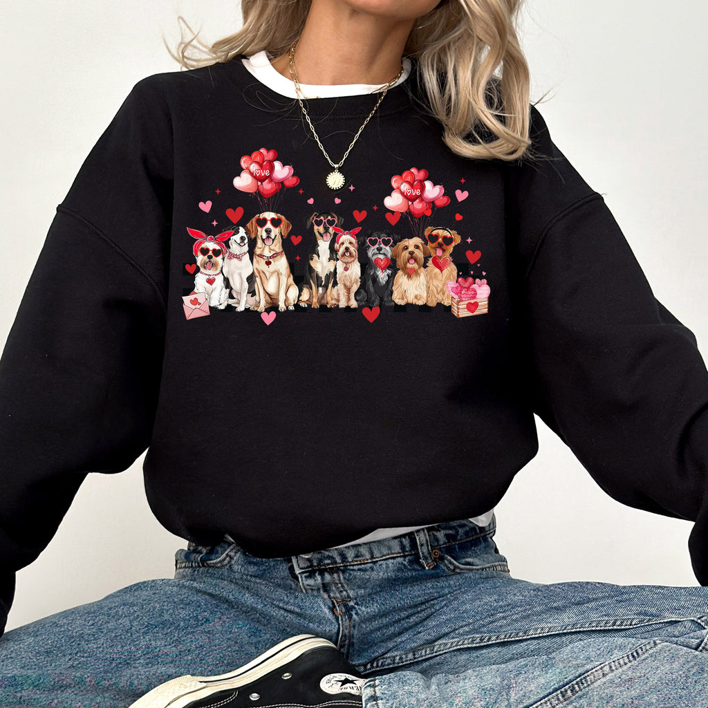 Valentine's Dogs Animal Lover Dog Breeds Valentine's Day Love For Dog Lovers Everywhere Sweatshirt