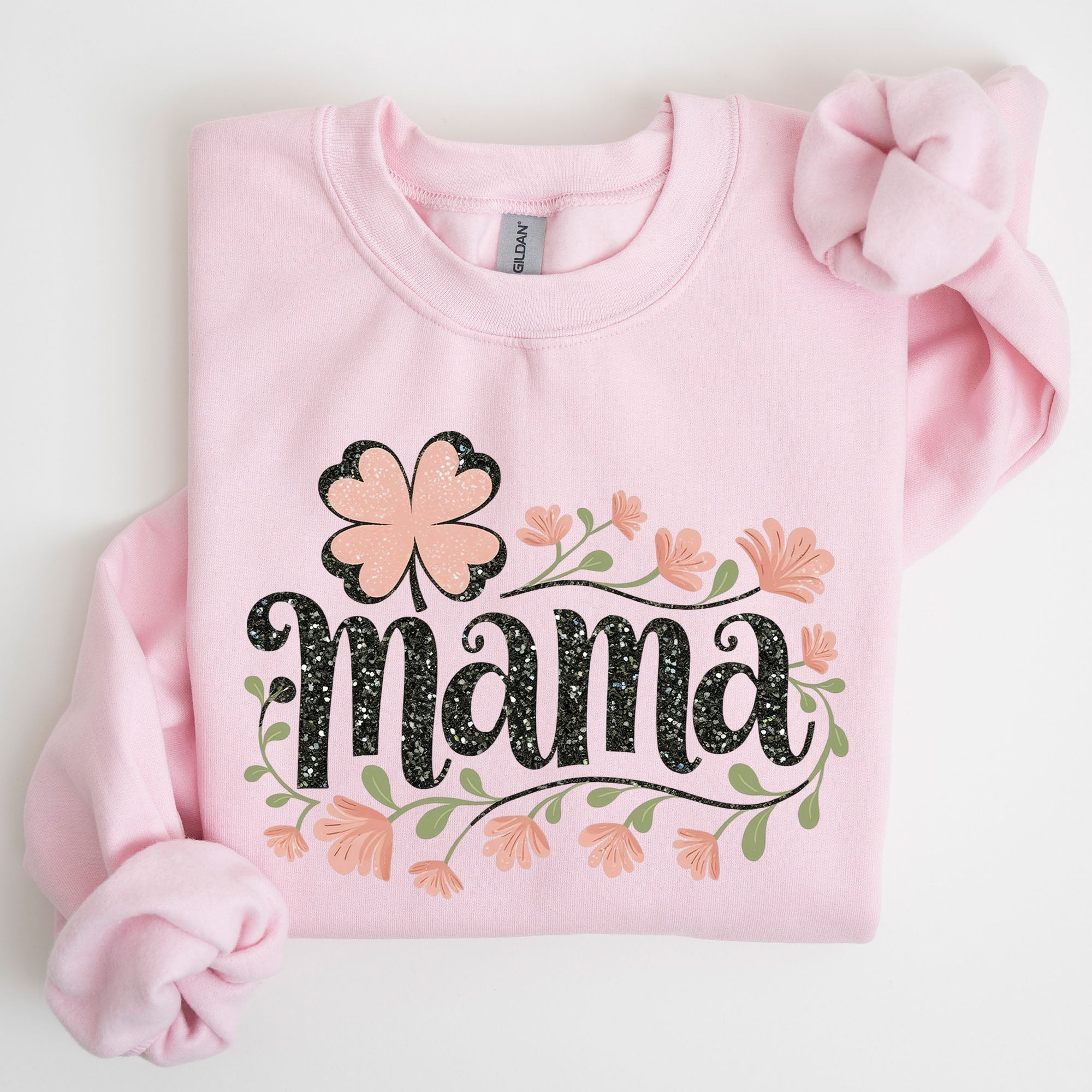 Floral Mama Shamrock Lucky Clover Irish Charm St Patrick's Day Festival Celebration Sweatshirt