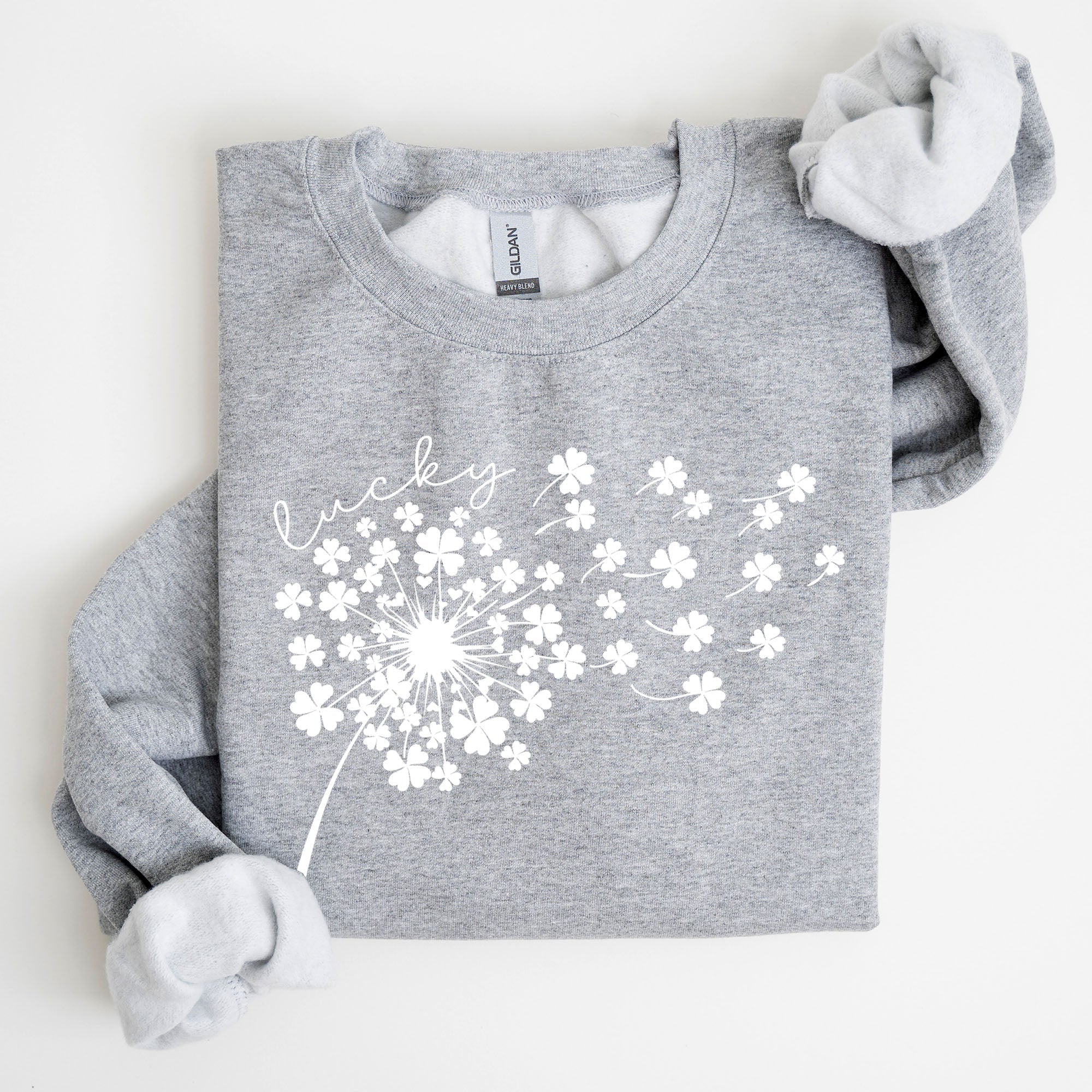 Lucky Dandelion, Clover, Irish, Lucky Charm, St. Patrick's Day Collection Sweatshirt