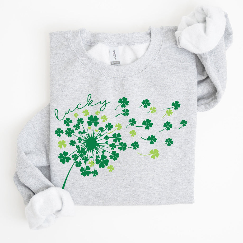 Lucky Dandelion, Clover, Irish, Lucky Charm, St. Patrick's Day Collection Sweatshirt