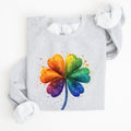 Watercolor Shamrock St Patrick's Day Clover Lucky Irish Lucky Charm Art Sweatshirt