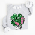 Sparkle Shamrock Faux Glitter Tumbler Clover Irish Lucky Charm St Patrick's Day Sweatshirt