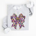 Mardi Gras Coquette Bow Carnival Fleur de Lis Fat Tuesday Parade Extravaganza Sweatshirt