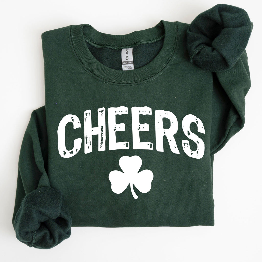 Cheers Shamrock Clover Lucky Retro Irish Lucky Charm St Patrick's Day Sweatshirt