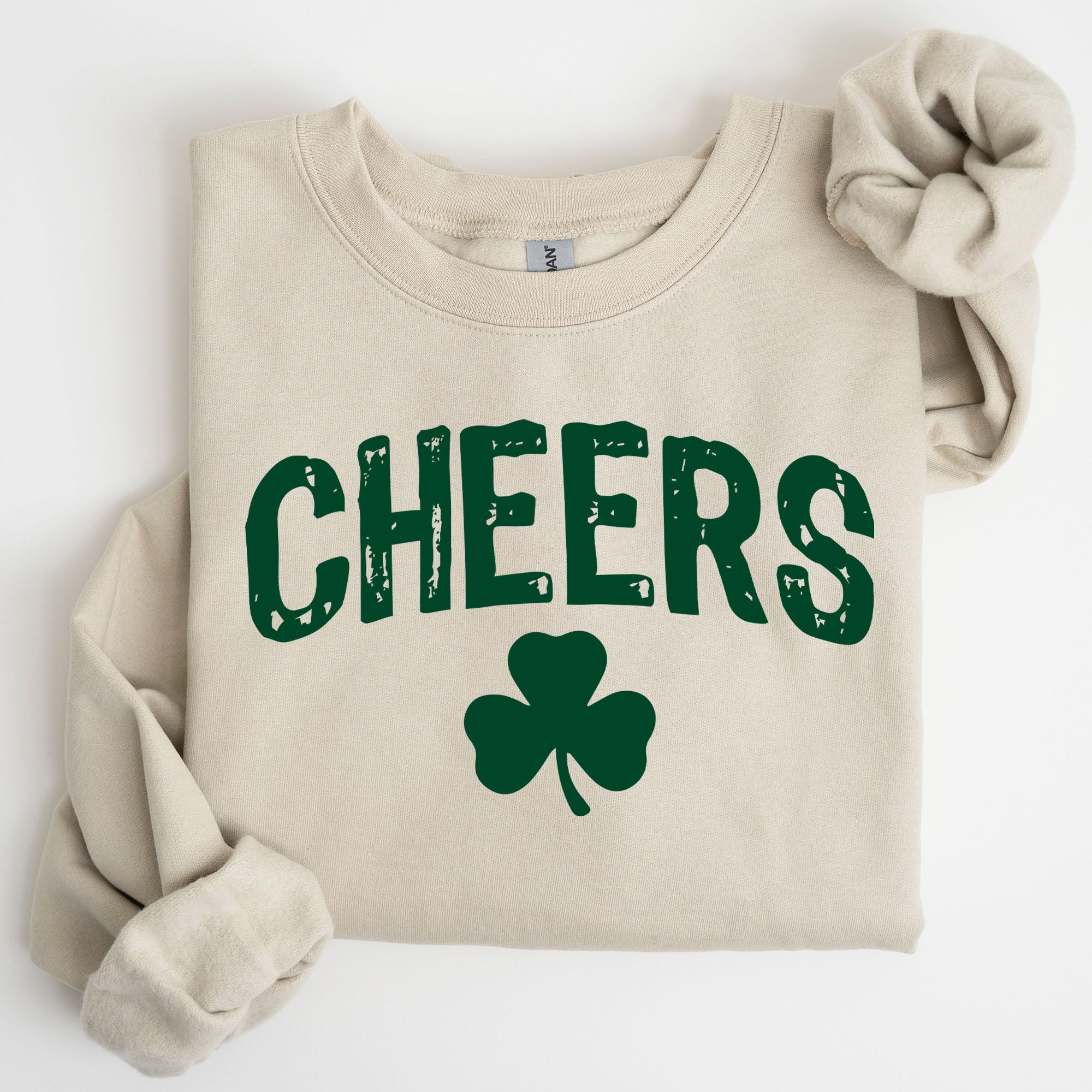 Cheers Shamrock Clover Lucky Retro Irish Lucky Charm St Patrick's Day Sweatshirt