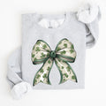 Coquette Lucky Bow Shamrock Clover Irish Lucky Charm St Patrick's Day Sweatshirt