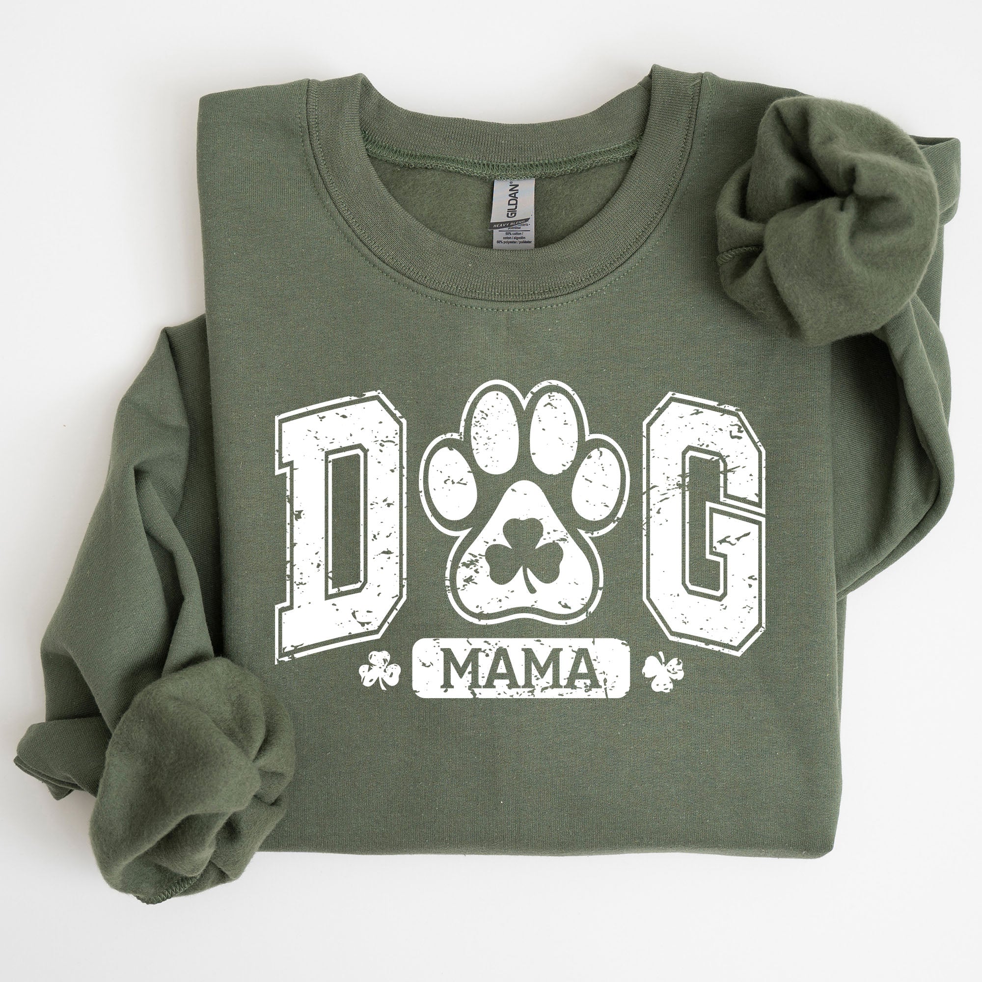 Dog Mama Coquette Bow Shamrock Clover Irish Lucky Lucky Charm St Patrick's Day Sweatshirt