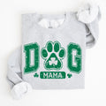 Dog Mama Coquette Bow Shamrock Clover Irish Lucky Lucky Charm St Patrick's Day Sweatshirt