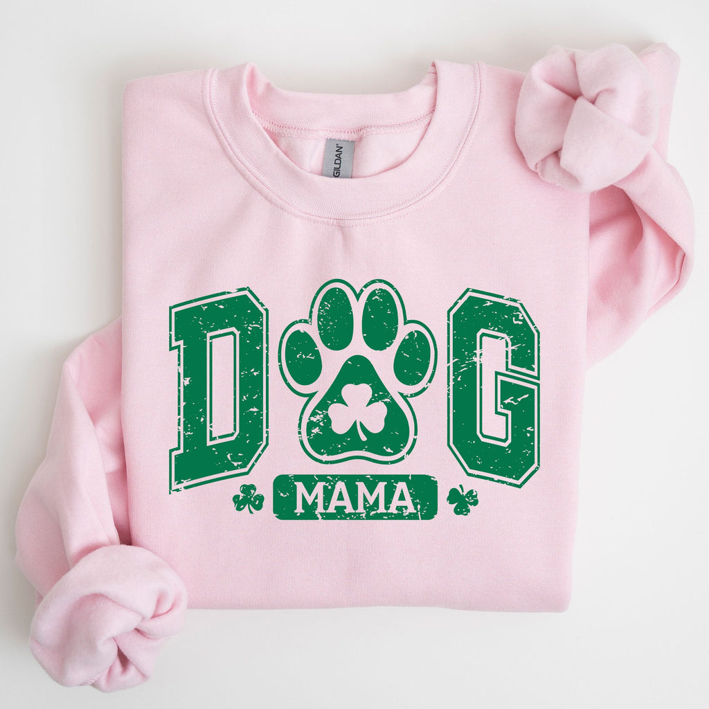 Dog Mama Coquette Bow Shamrock Clover Irish Lucky Lucky Charm St Patrick's Day Sweatshirt