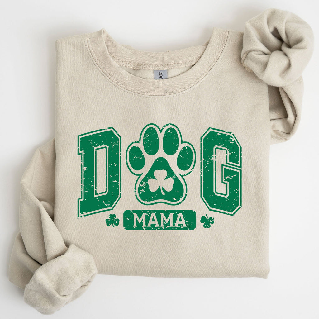 Dog Mama Coquette Bow Shamrock Clover Irish Lucky Lucky Charm St Patrick's Day Sweatshirt
