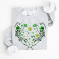 Dancing Skeletons Irish Lucky St Patrick's Day Clover Shamrock Charm Premium Sweatshirt