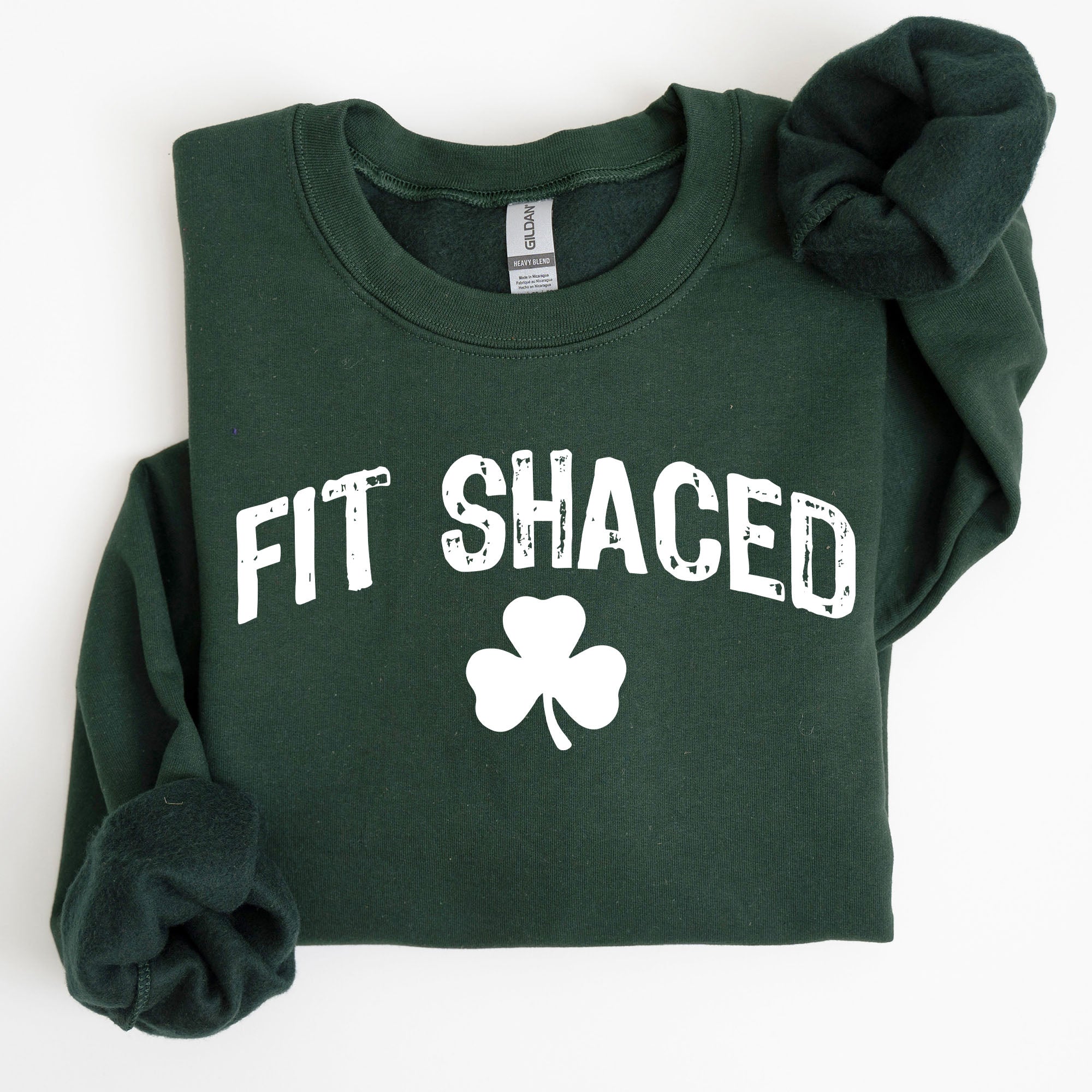 Fit Shaced Irish St Patrick's Day Clover Shamrock Lucky Charm Festive Sweatshirt