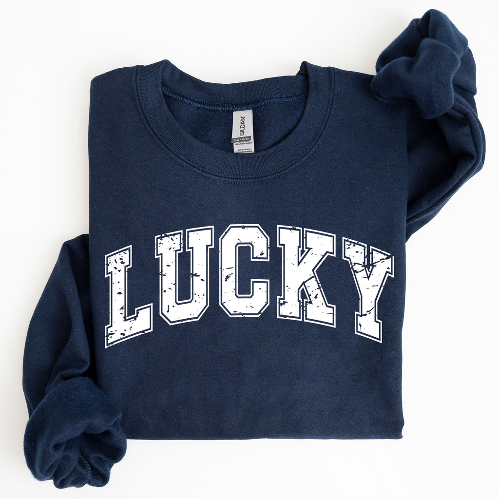 Lucky St Patrick's Day Coquette Bow Clover Shamrock Irish Lucky Charm Sweatshirt