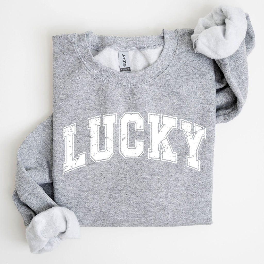 Lucky St Patrick's Day Coquette Bow Clover Shamrock Irish Lucky Charm Sweatshirt