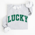 Lucky St Patrick's Day Coquette Bow Clover Shamrock Irish Lucky Charm Sweatshirt