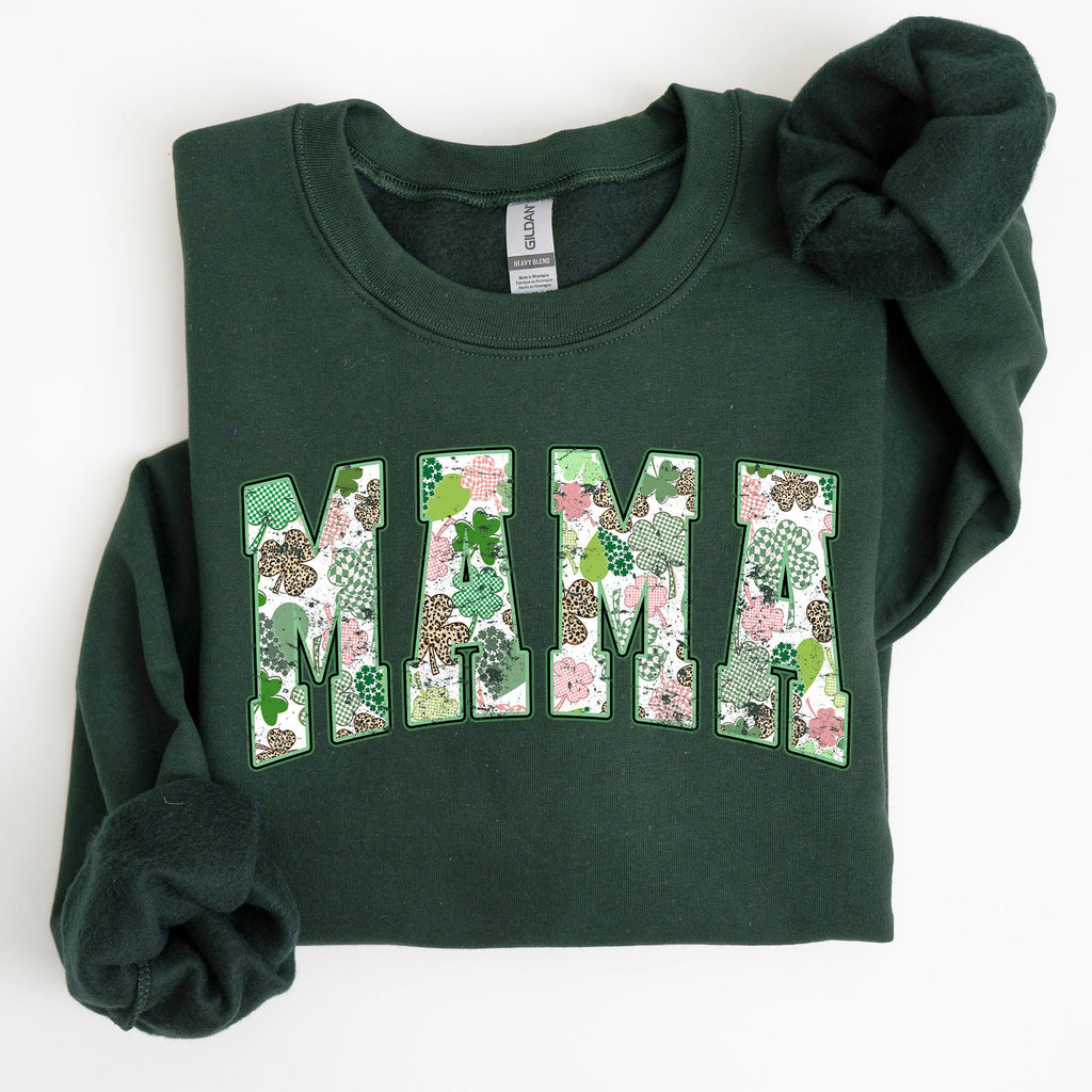 Classic Mama Vintage St Patrick's Day Clover Shamrock Lucky Irish Lucky Charm Sweatshirt