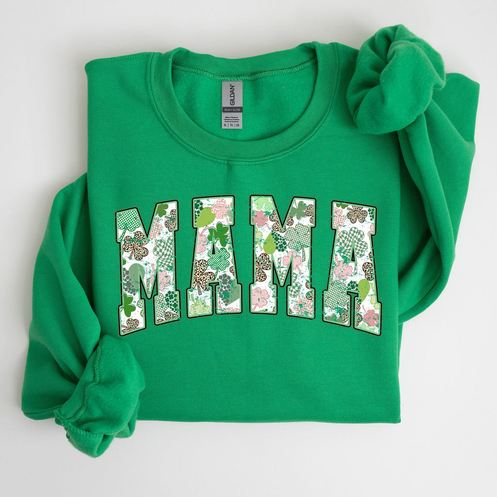 Classic Mama Vintage St Patrick's Day Clover Shamrock Lucky Irish Lucky Charm Sweatshirt
