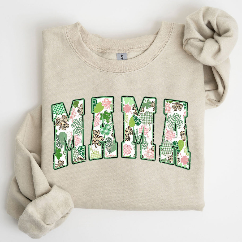 Classic Mama Vintage St Patrick's Day Clover Shamrock Lucky Irish Lucky Charm Sweatshirt