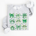 St. Paddy's Day Coquette Clover Shamrock Bow Lucky Charm Irish Festive Sweatshirt