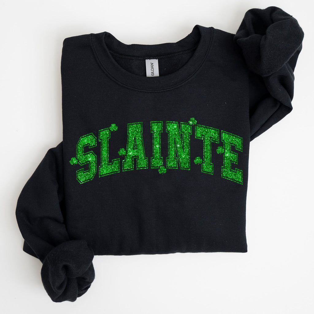 Slainte Shamrock Clover Lucky Irish Lucky Charm Retro St Patrick's Day Sweatshirt