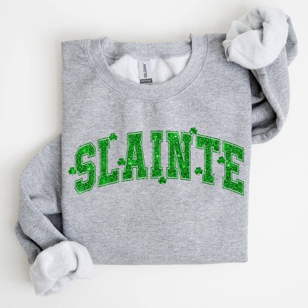Slainte Shamrock Clover Lucky Irish Lucky Charm Retro St Patrick's Day Sweatshirt