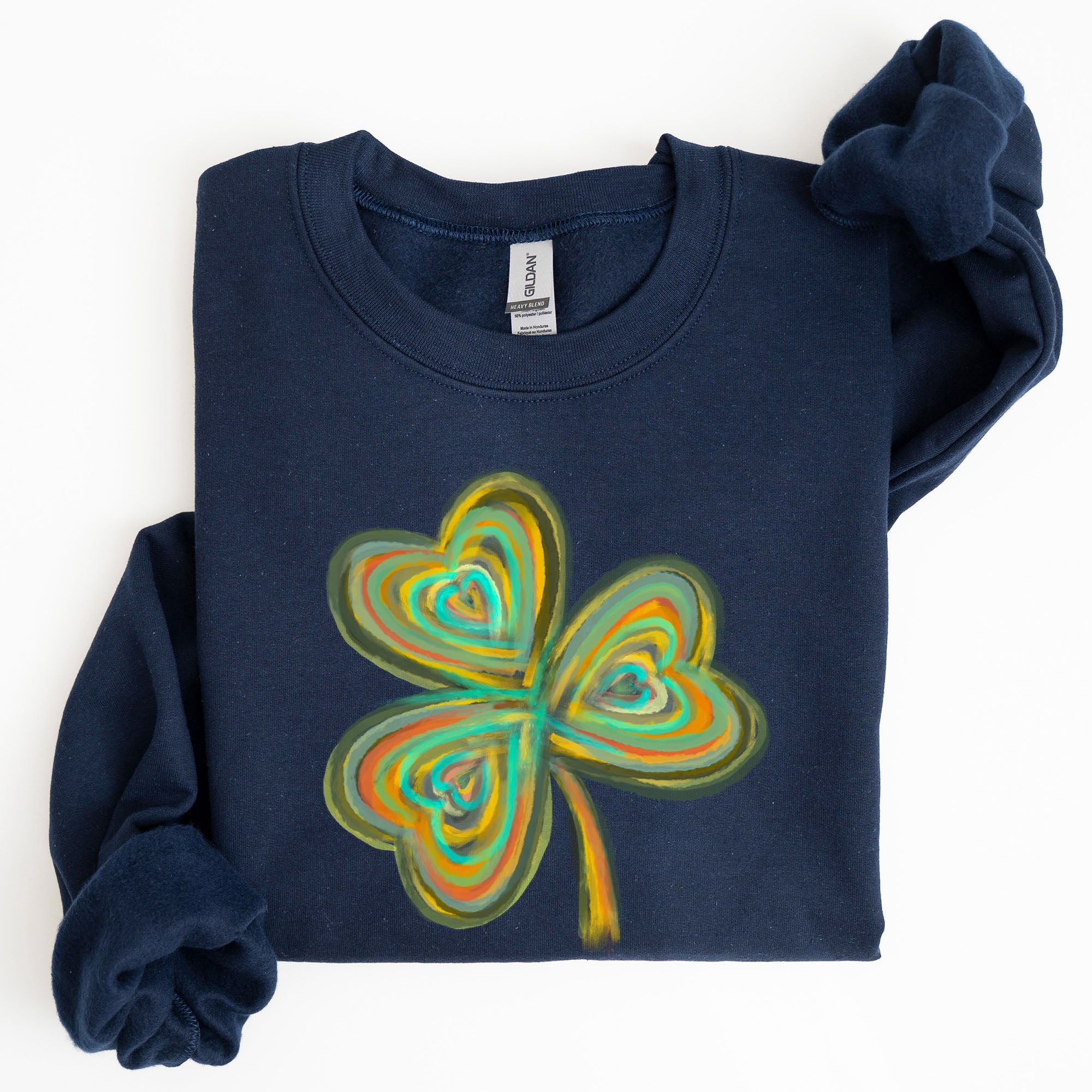 Pastel Shamrock Clover Lucky Irish Lucky Charm Retro St Patrick's Day Sweatshirt
