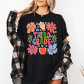 Third Grade Boho Floral Teacher First Day Back To School Edition Comfort Colors Tee