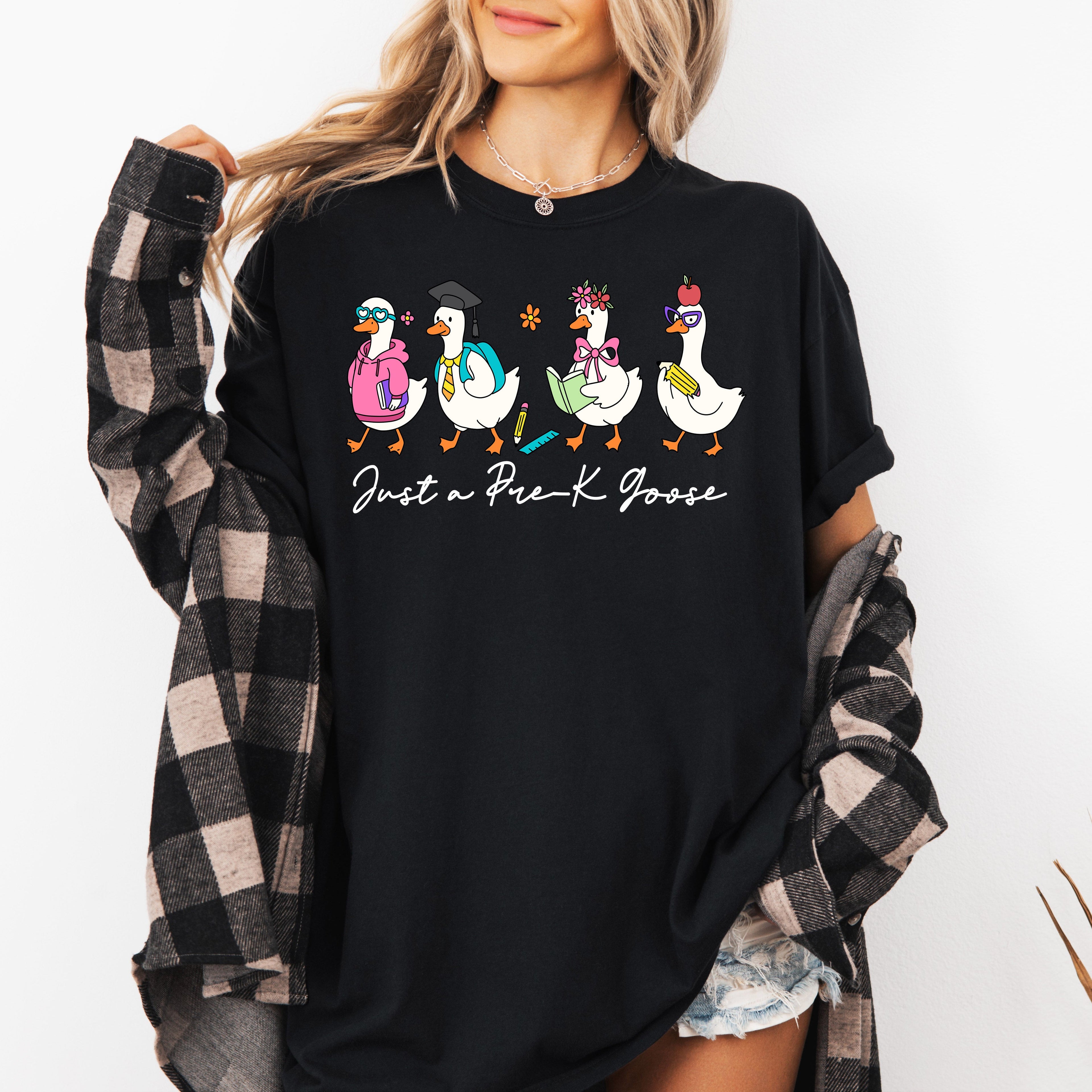 Just A Pre-K Goose Comfort Colors Tee