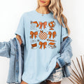 Back To School Bow Teacher Icons Coffee First Day Of School Coquette Comfort Colors Tee